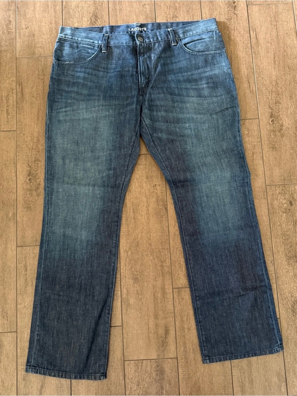 Lacoste Straight Leg Denim Jeans Dark Wash Indigo 100% Cotton F 6249 Sz 40X31
